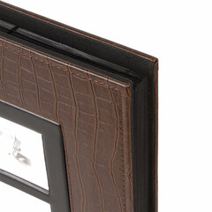 Фотоальбом BRAUBERG на 500 фотографий 10&times;15 см, обложка под кожу крокодила, рамка для фото, коричневый, 390715