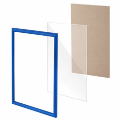 Рамка 21&times;30 см, пластик, багет 12 мм, BRAUBERG &laquo;HIT2&raquo;, синяя, стекло, 390943
