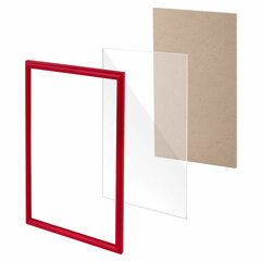 Рамка 21&times;30 см, пластик, багет 12 мм, BRAUBERG &laquo;HIT2&raquo;, бордовая, стекло, 390944