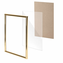 Рамка 21&times;30 см, пластик, багет 12 мм, BRAUBERG &laquo;HIT2&raquo;, золото, стекло, 390945