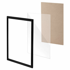 Рамка 21&times;30 см, пластик, багет 12 мм, BRAUBERG &laquo;HIT2&raquo;, черная, стекло, 390947