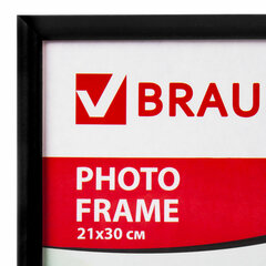 Рамка 21&times;30 см, пластик, багет 12 мм, BRAUBERG &laquo;HIT2&raquo;, черная, стекло, 390947