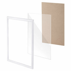 Рамка 21&times;30 см, пластик, багет 12 мм, BRAUBERG &laquo;HIT2&raquo;, белая, стекло, 390948