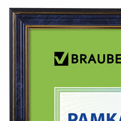 Рамка 21&times;30 см небьющаяся, пластик, багет 20 мм, BRAUBERG &laquo;HIT3&raquo;, синий мрамор с двойной позолотой, 390988