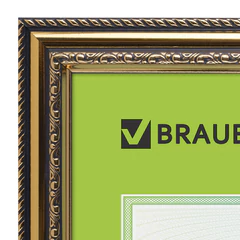 Рамка 21&times;30 см небьющаяся, пластик, багет 30 мм, BRAUBERG &laquo;HIT4&raquo;, золото, 391000