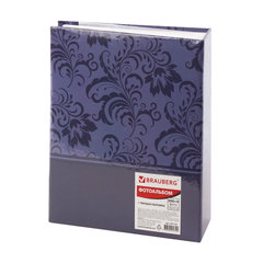 Фотоальбом BRAUBERG на 304 фото 10&times;15 см, твердая обложка, &laquo;Вдохновение&raquo;, темно-синий, 391123