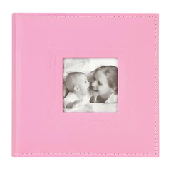 Фотоальбом BRAUBERG &laquo;Cute Baby&raquo; на 200 фото 10&times;15 см, под кожу, бумажные страницы, бокс, розовый, 391141