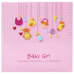 Фотоальбом BRAUBERG &laquo;Baby Girl&raquo; на 200 фото 10&times;15 см, твердая обложка, бумажные страницы, бокс, розовый, 391143