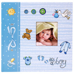 Фотоальбом BRAUBERG &laquo;It's a boy&raquo; на 200 фото 10&times;15 см, твердая обложка, бумажные страницы, бокс, голубой, 391146