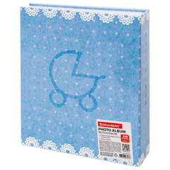 Фотоальбом BRAUBERG &laquo;Baby shoes&raquo; на 200 фото 10&times;15 см, твердая обложка, термосклейка, голубой, 39114
