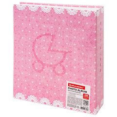 Фотоальбом BRAUBERG &laquo;Baby shoes&raquo; на 200 фото 10&times;15 см, твердая обложка, термосклейка, розовый, 39114