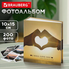Фотоальбом BRAUBERG "Вместе навсегда" на 200 фото 10х15 см, твердая обложка, термосварка, 391155