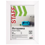 Рамка 10х15 см, небьющаяся, STAFF "Grand", багет 18 мм, белая, МДФ, 391208