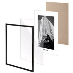 Рамка 30&times;40 см небьющаяся, багет 14 мм, пластик, BRAUBERG &laquo;Original&raquo;, черная, 391230