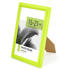 Рамка 15&times;21 см небьющаяся, багет 17,5 мм, пластик, BRAUBERG &laquo;Colorful&raquo;, салатовая, 391243