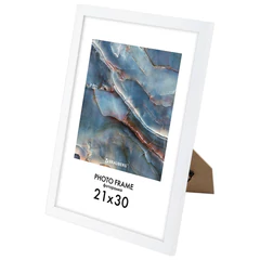 Рамка 21&times;30 см небьющаяся, КОМПЛЕКТ 4 шт., багет 16 мм, МДФ, BRAUBERG &laquo;Basic&raquo;, белая, 391258