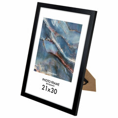Рамка 21&times;30 см небьющаяся, КОМПЛЕКТ 4 шт., багет 16 мм МДФ, BRAUBERG &laquo;Basic&raquo;, черная, 391259