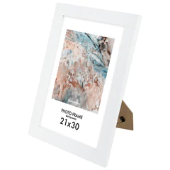 Рамка 21&times;30 см небьющаяся, КОМПЛЕКТ 3 шт., багет 29 мм, МДФ, BRAUBERG &laquo;Basic&raquo;, белая, 391260