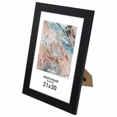 Рамка 21&times;30 см небьющаяся, КОМПЛЕКТ 3 шт., багет 29 мм, МДФ, BRAUBERG &laquo;Basic&raquo;, черная, 391261