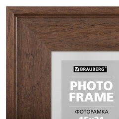 Рамка 15&times;21 см небьющаяся, багет 40 мм пластик, BRAUBERG &laquo;Walnut&raquo;, цвет орех, 391264