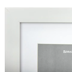 Рамка 15&times;21 см с паспарту 10&times;15 см небьющаяся, багет 20 мм пластик, BRAUBERG &laquo;New Age&raquo;, белая, 391274