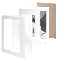 Рамка 15&times;21 см с паспарту 10&times;15 см небьющаяся, багет 20 мм пластик, BRAUBERG &laquo;New Age&raquo;, белая, 391274