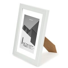 Рамка 15&times;21 см с паспарту 10&times;15 см небьющаяся, багет 20 мм пластик, BRAUBERG &laquo;New Age&raquo;, белая, 391274