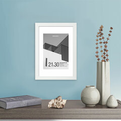 Рамка 21&times;30 см с паспарту 15&times;21 см небьющаяся, багет 20 мм пластик, BRAUBERG &laquo;New Age&raquo;, белая, 391276