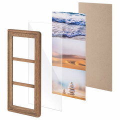 Рамка из мангового дерева BRAUBERG LOFT TRINITY, 3 фото 10&times;15 см, стекло, 20&times;35,5 см, 391282