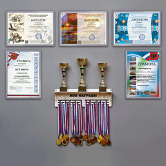 Рамка 21&times;30 см со стеклом, багет 14 мм пластик, BRAUBERG &laquo;HIT2&raquo;, матовое серебро, 391318