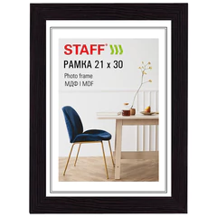 Рамка 21&times;30 см, небьющаяся, багет 30 мм, МДФ, STAFF &laquo;Style&raquo;, цвет венге, 391338