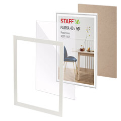 Рамка 40&times;50 см, небьющаяся, багет 30 мм, МДФ, STAFF &laquo;Style&raquo;, белая, 391341