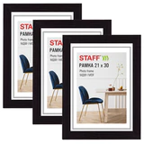 Рамка 21х30 см, небьющаяся, КОМПЛЕКТ 3 штуки, багет 30 мм, МДФ, STAFF "Style", цвет венге, 391344