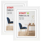 Рамка 30х40 см, небьющаяся, КОМПЛЕКТ 2 штуки, багет 30 мм, МДФ, STAFF "Style", белая, 391345