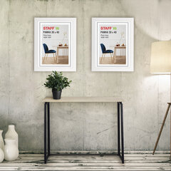 Рамка 30&times;40 см, небьющаяся, КОМПЛЕКТ 2 штуки, багет 30 мм, МДФ, STAFF &laquo;Style&raquo;, белая, 391345
