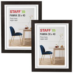 Рамка 30&times;40 см, небьющаяся, КОМПЛЕКТ 2 штуки, багет 30 мм, МДФ, STAFF &laquo;Style&raquo;, цвет венге, 391346