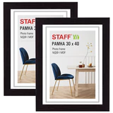 Рамка 30х40 см, небьющаяся, КОМПЛЕКТ 2 штуки, багет 30 мм, МДФ, STAFF "Style", цвет венге, 391346