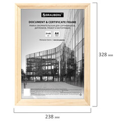 Рамка 21&times;30 см небьющаяся, КОМПЛЕКТ 3 шт., багет 20 мм дерево, BRAUBERG &laquo;Business&raquo;, цвет натуральное дерево, 391354