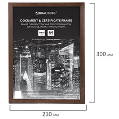 Рамка 21&times;30 см небьющаяся, КОМПЛЕКТ 3 шт., багет 14 мм дерево, BRAUBERG &laquo;Elegant&raquo;, цвет венге, 391356