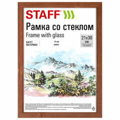 Рамка 21&times;30 см со стеклом, багет 16 мм, дерево, STAFF &laquo;Sonata&raquo;, цвет орех, 391359