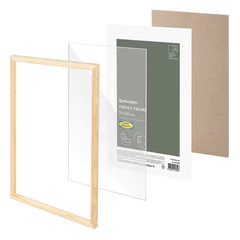 Рамка 21&times;30 см небьющаяся, аналог IKEA, багет 12 мм дерево, BRAUBERG &laquo;Woodray&raquo;, цвет натуральный, 391360