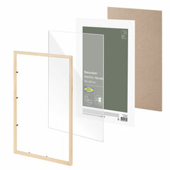Рамка 30&times;40 см небьющаяся, аналог IKEA, багет 12 мм, дерево, BRAUBERG &laquo;Woodray&raquo;, цвет натуральный, 391361