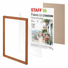 Рамка 21&times;30 см со стеклом, багет 17 мм дерево, STAFF &laquo;Classic&raquo;, темно-коричневая, 391363