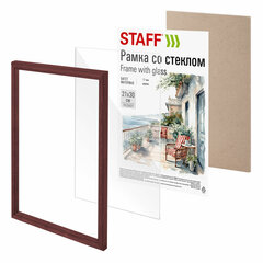 Рамка 21&times;30 см со стеклом, багет 17 мм дерево, STAFF &laquo;Classic&raquo;, цвет красное дерево, 391364