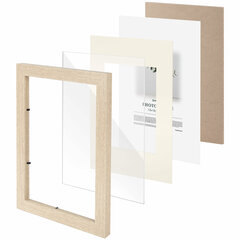 Рамка 21&times;30 см с паспарту 13&times;18 см, небьющаяся, багет 26 мм, МДФ, BRAUBERG &laquo;Ambassador&raquo;, цвет дуб, 391367