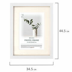Рамка 30&times;40 см с паспарту 21&times;30 см, небьющаяся, багет 26 мм, МДФ, BRAUBERG &laquo;Ambassador&raquo;, белая, 391368