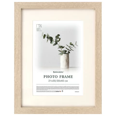 Рамка 30&times;40 см с паспарту 21&times;30 см, небьющаяся, багет 26 мм, МДФ, BRAUBERG &laquo;Ambassador&raquo;, цвет дуб, 391369
