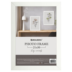 Рамка 21&times;30 см небьющаяся, аналог IKEA, багет 21 мм, МДФ, BRAUBERG &laquo;Idea&raquo;, белая, 391370
