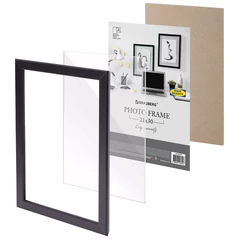 Рамка 21&times;30 см небьющаяся, аналог IKEA, багет 21 мм, МДФ, BRAUBERG &laquo;Idea&raquo;, черная, 391371