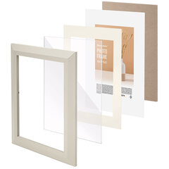 Рамка 15&times;21 см с паспарту 10&times;15 см небьющаяся, аналог IKEA, багет 26 мм, МДФ, BRAUBERG &laquo;Zool&raquo;, серая, 391375